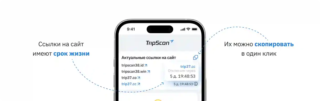 Интерфейс мобильного бронирования Трипскан